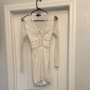 Lulu's White Long Sleeve Lace Dress